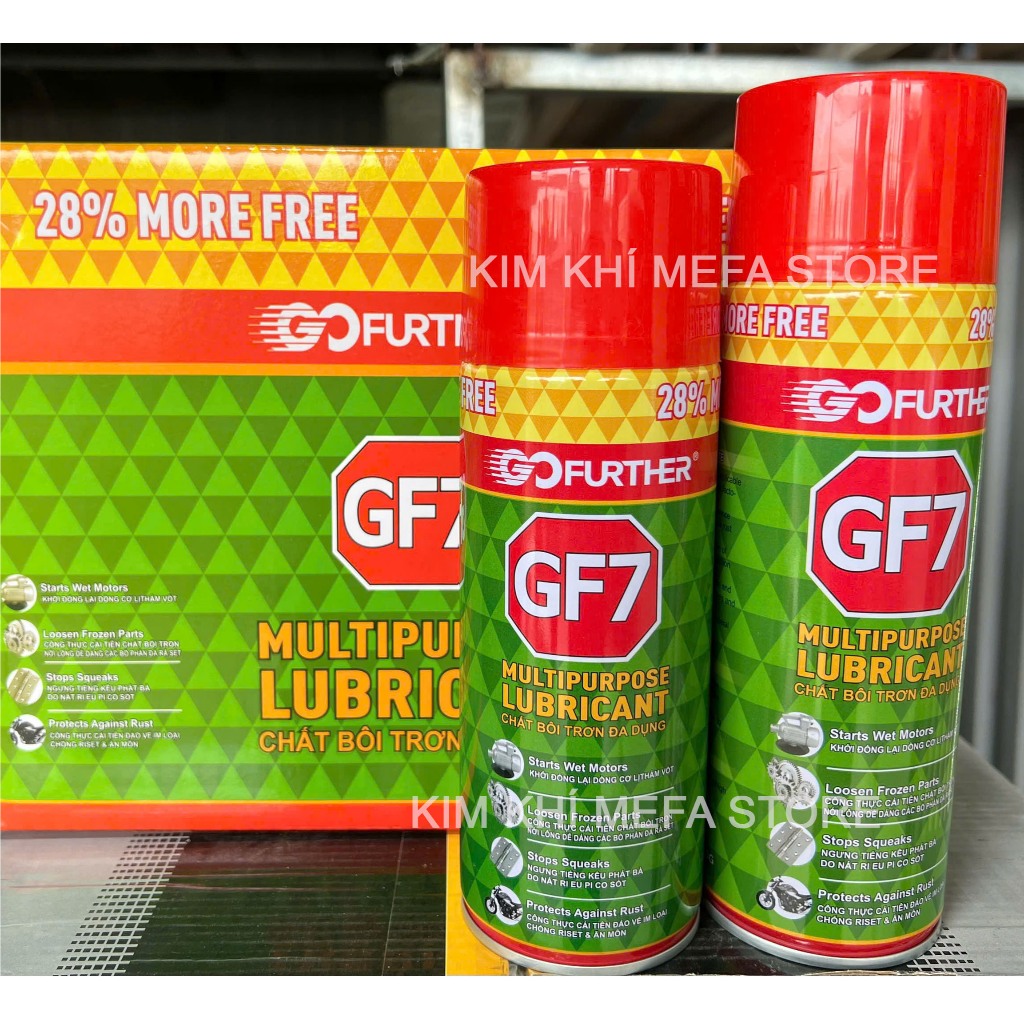 Chai xịt chống rỉ sét và bôi trơn GF7 hàng chuẩn 175 và 350 grams