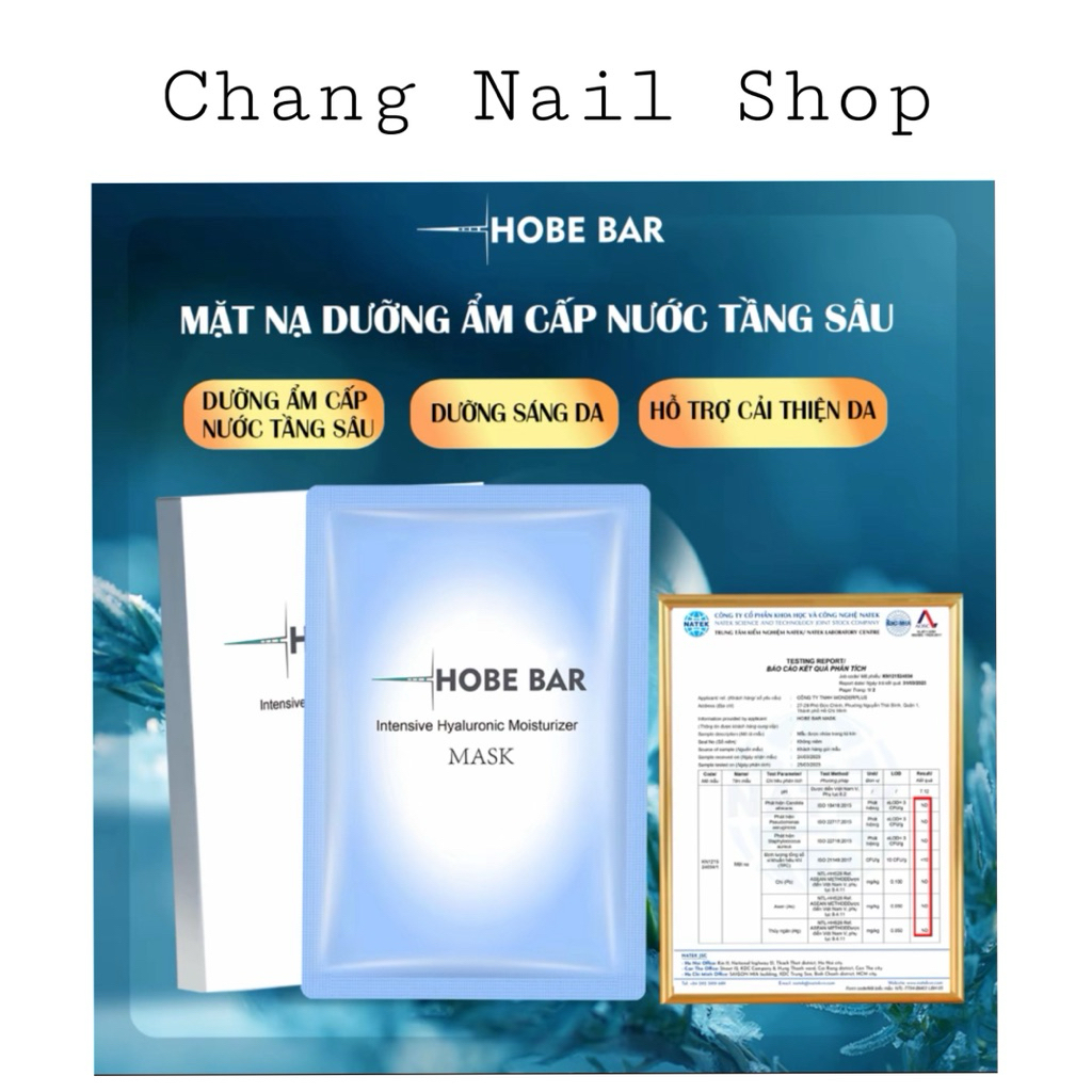 🍒 Chang Nail Shop 🍒[ 1 Hộp 5 Miếng ] Mặt Nạ HOBE BAR Dưỡng Da Trắng Sáng