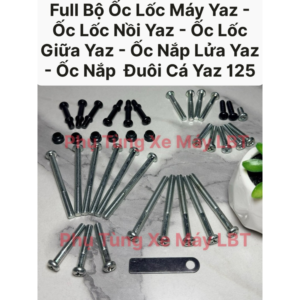 Full Bộ Ốc Lốc Máy Yaz - Ốc Lốc Nồi Yaz - Ốc Lốc Giữa Yaz - Ốc Nắp Lửa Yaz - Ốc Nắp  Đuôi Cá Yaz 125