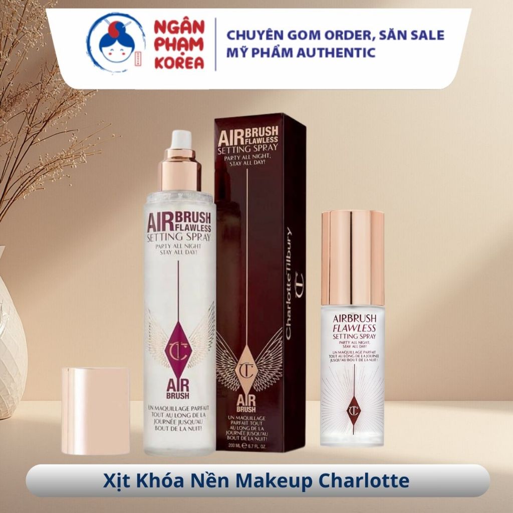 Xịt Khoá Nền Charlotte Tibury Airbrush Flawless Setting Spray, Ngân Phạm Korea