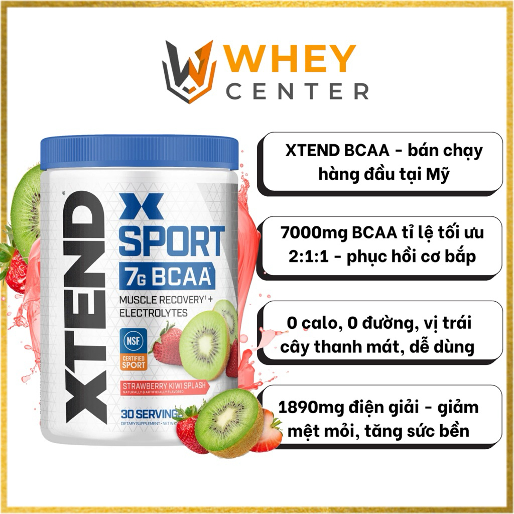 Xtend BCAA Sport (30ser) Bột bổ sung điện giải, giải khát, giảm mệt mỏi cho nguời tập thể thao thể h