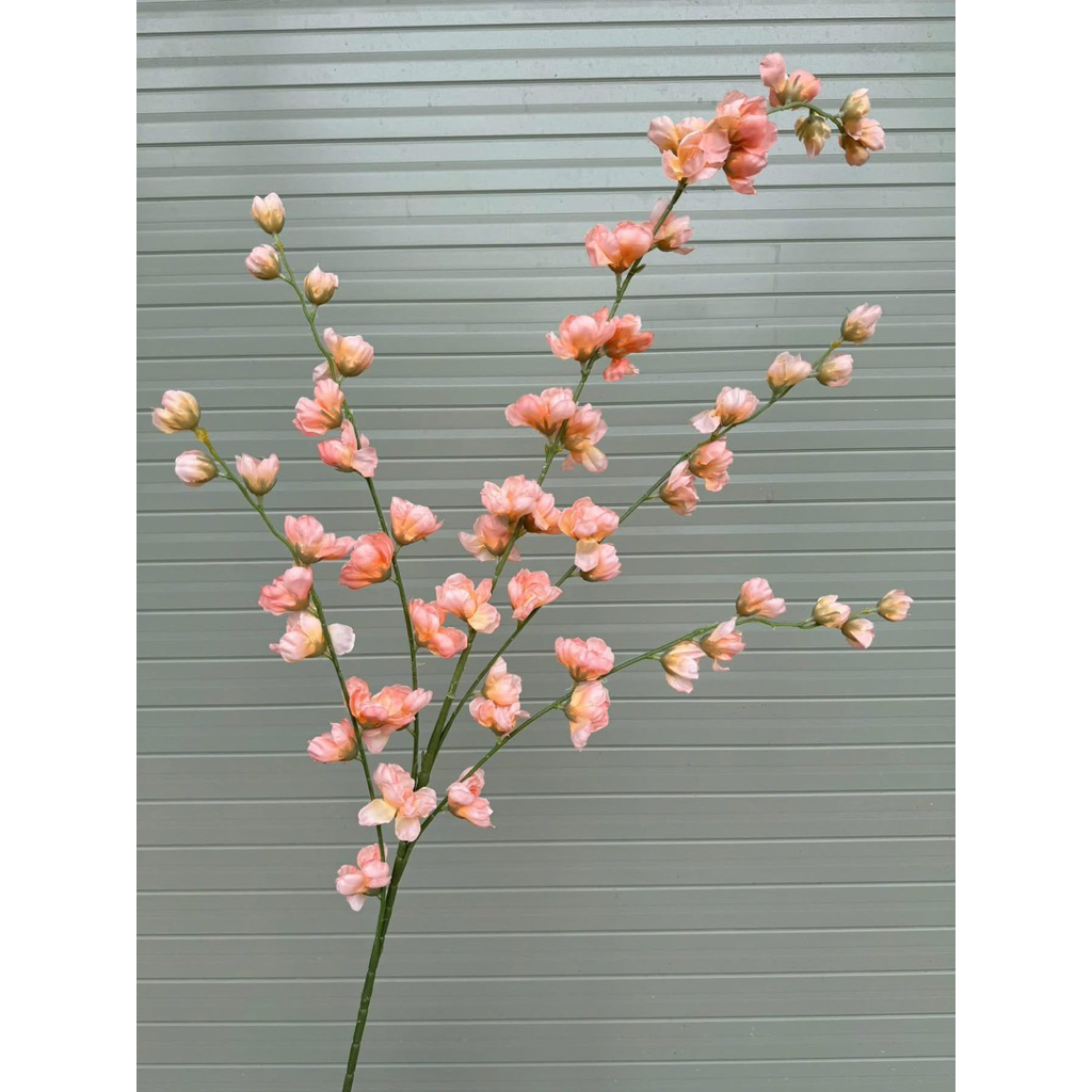 Cành đào nụ giả dài 110 cm dùng decor trang trí nhà cửa, nhà hàng, khu vui chơi