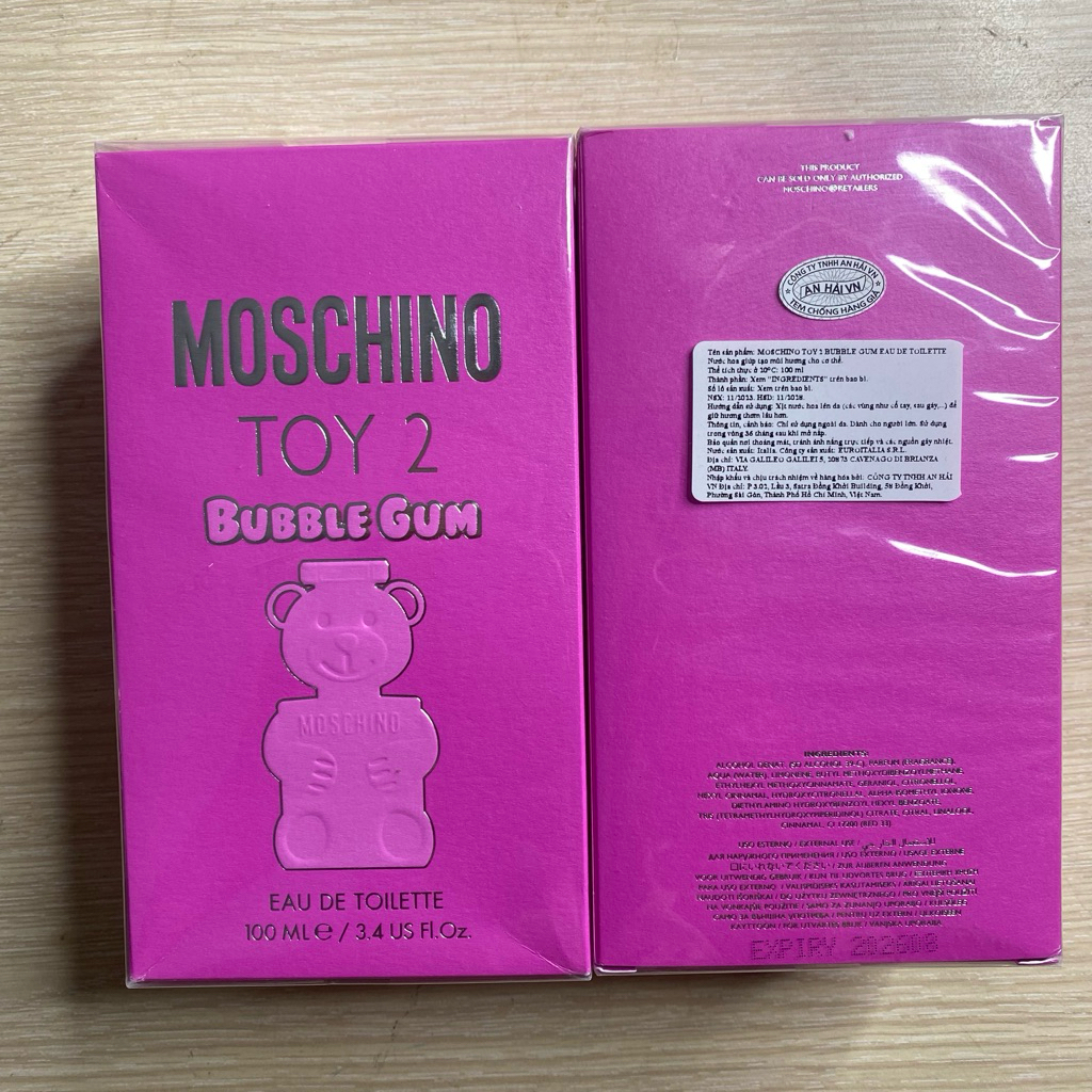 [CHÍNH HÃNG – FULL SEAL] Moschino Toy 2 Bubble Gum EDT 100ml – Nước Hoa Nữ Ngọt Candy Trẻ Trung, Có 