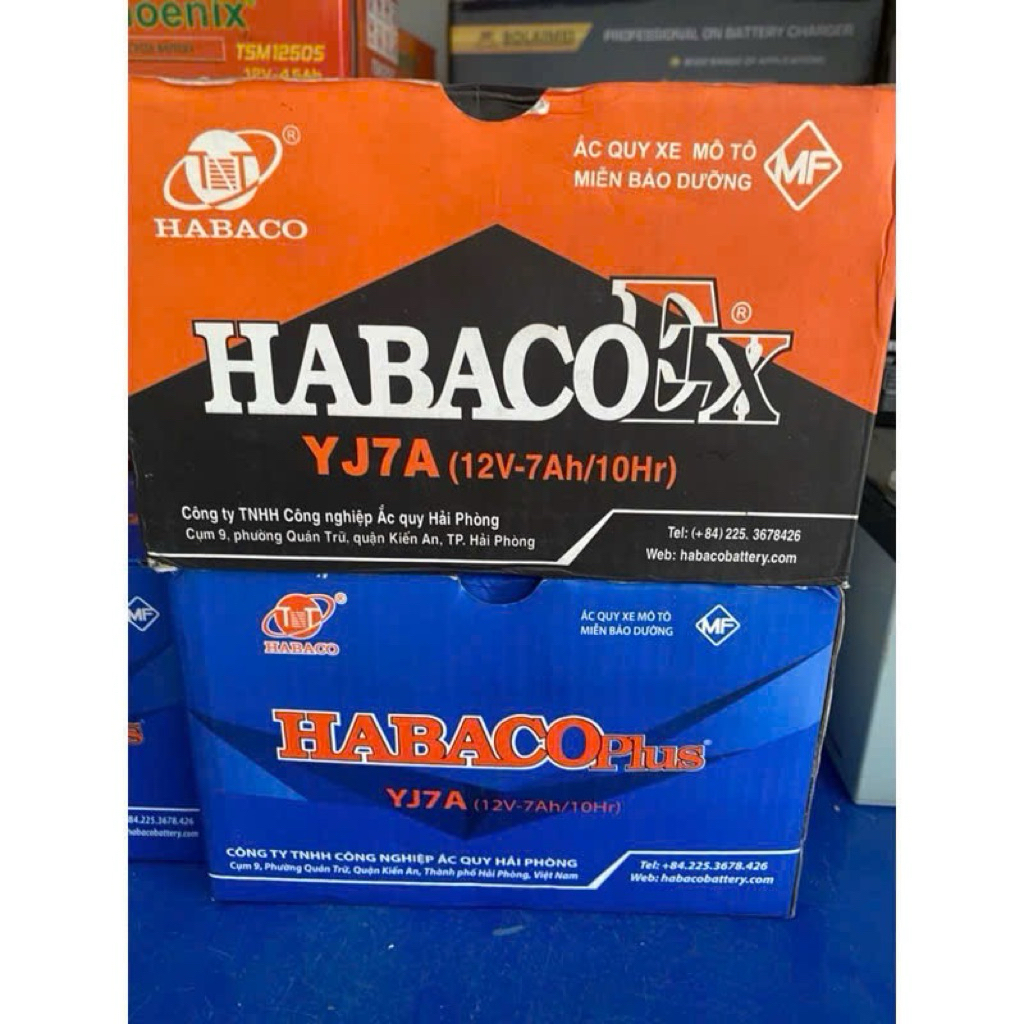 Bình HABACO YJ7A(12V- 7A/10Hr) lắp cho xe máy Force,Cugnus, Amity,Bella,Avenis,Attila Victoria,Eliza