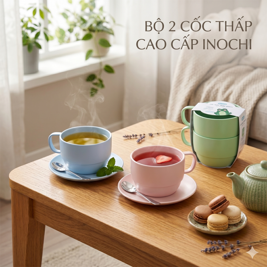 Combo 02 Cốc Uống Nước Inochi - Kiểu Thấp