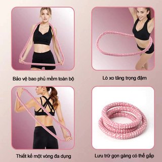 Vòng Lắc Bụng Lắc Eo Giảm Mỡ Bụng Bọc Dẻo Mềm Mại, An Toàn Dễ Sử Dụng Dây Lắc Eo Tập Bụng