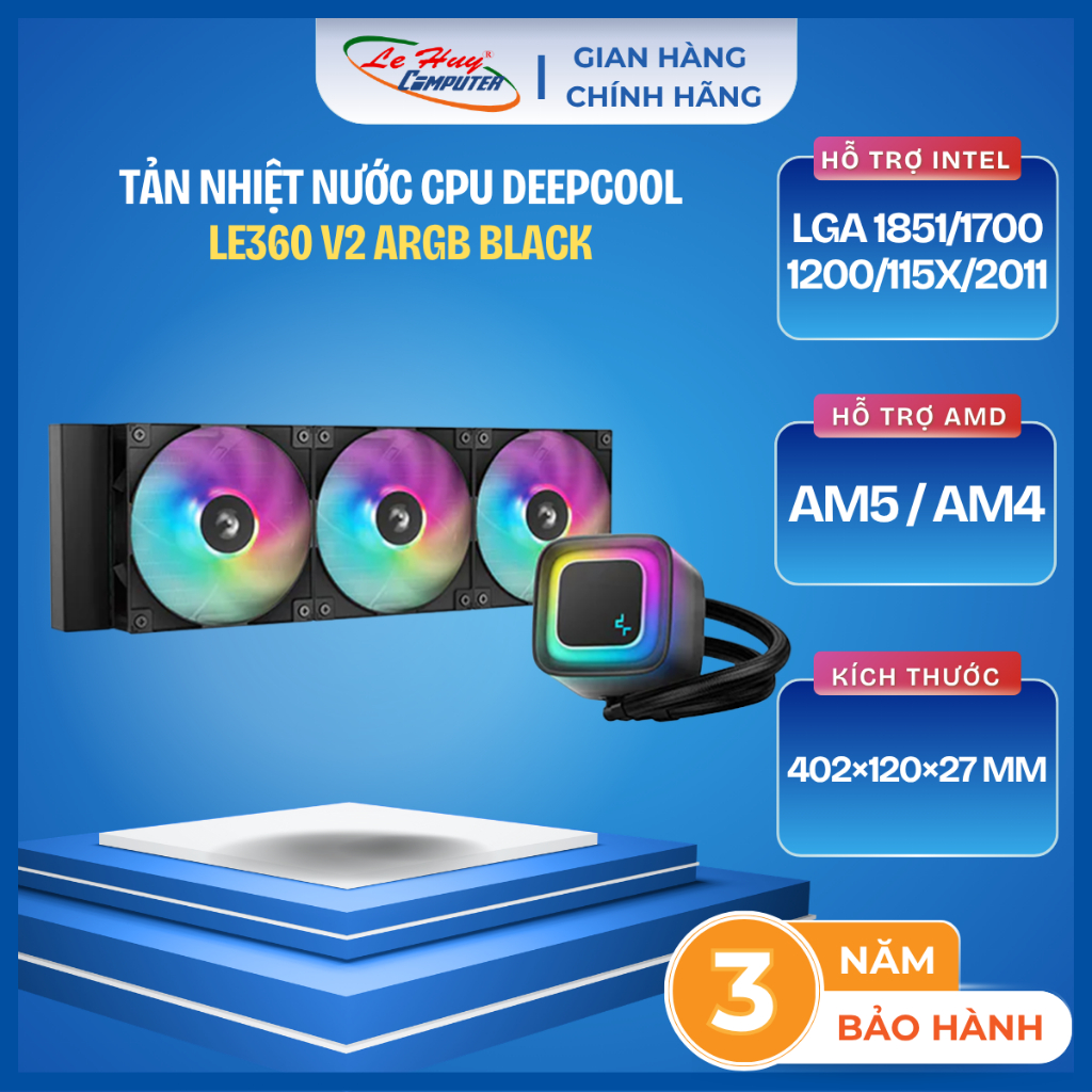 Tản Nhiệt Nước DEEPCOOL LE360 V2 BLACK - Hàng Chính Hãng