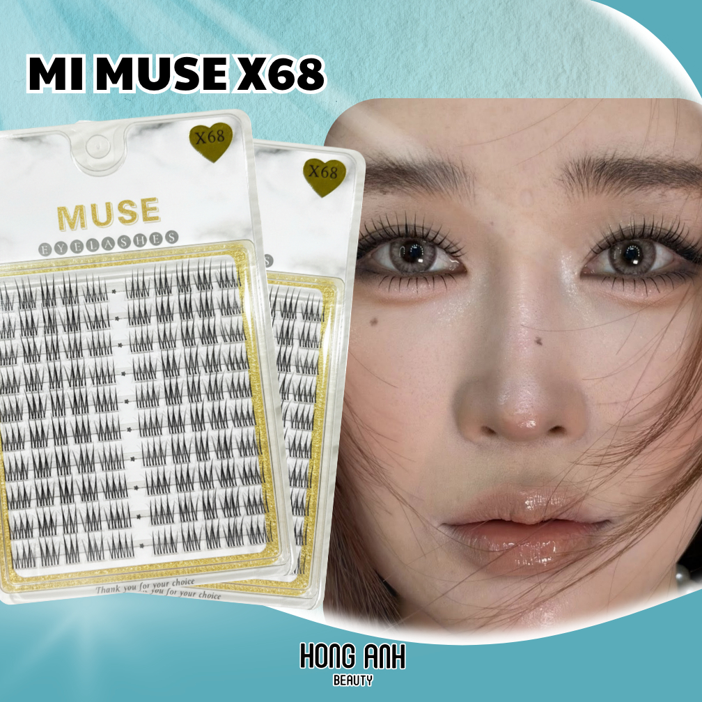 MI MUSE X68 Lông Mi Giả Dễ Tạo Dáng Đa Kiểu - Mỏng Nhẹ, Tự Nhiên, Giữ Form Lâu