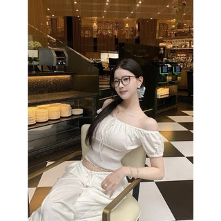 @𝐜𝐡𝐞𝐫𝐫𝐲𝐨𝐫𝐝𝐞𝐫 Áo Crotop Trễ Vai Chun Eo