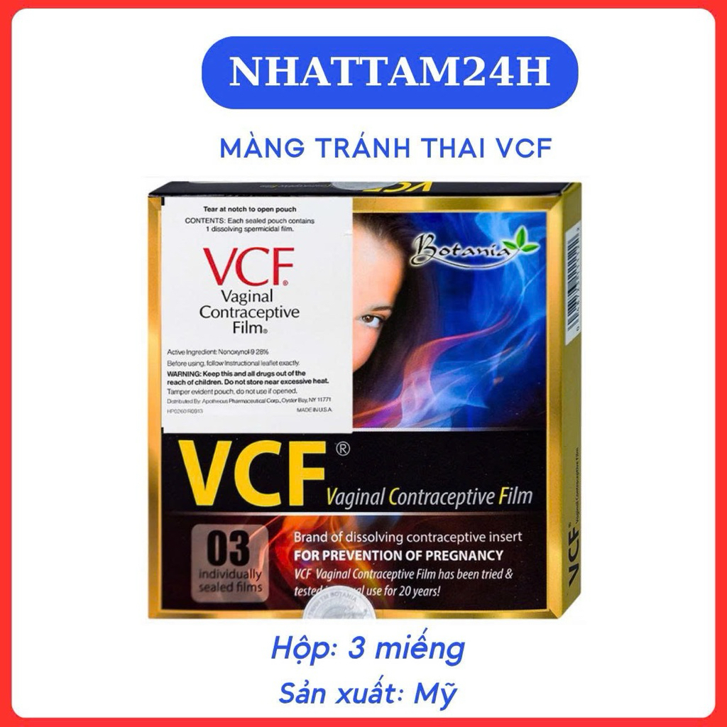 MÀNG TRÁNH THAI VCF( Hộp 3 miếng)