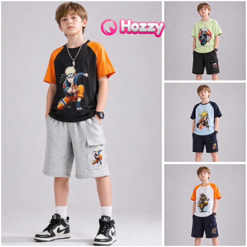 (30-65kg) Bộ thun cộc tay bé trai size đại cồ Hozzy vải 100% cotton mềm mát