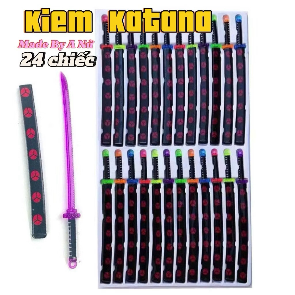 Vỉ 24 Chiếc Kiem Nhựa Đồ Chơi Katanna Cỡ To hình hoa dành cho bé