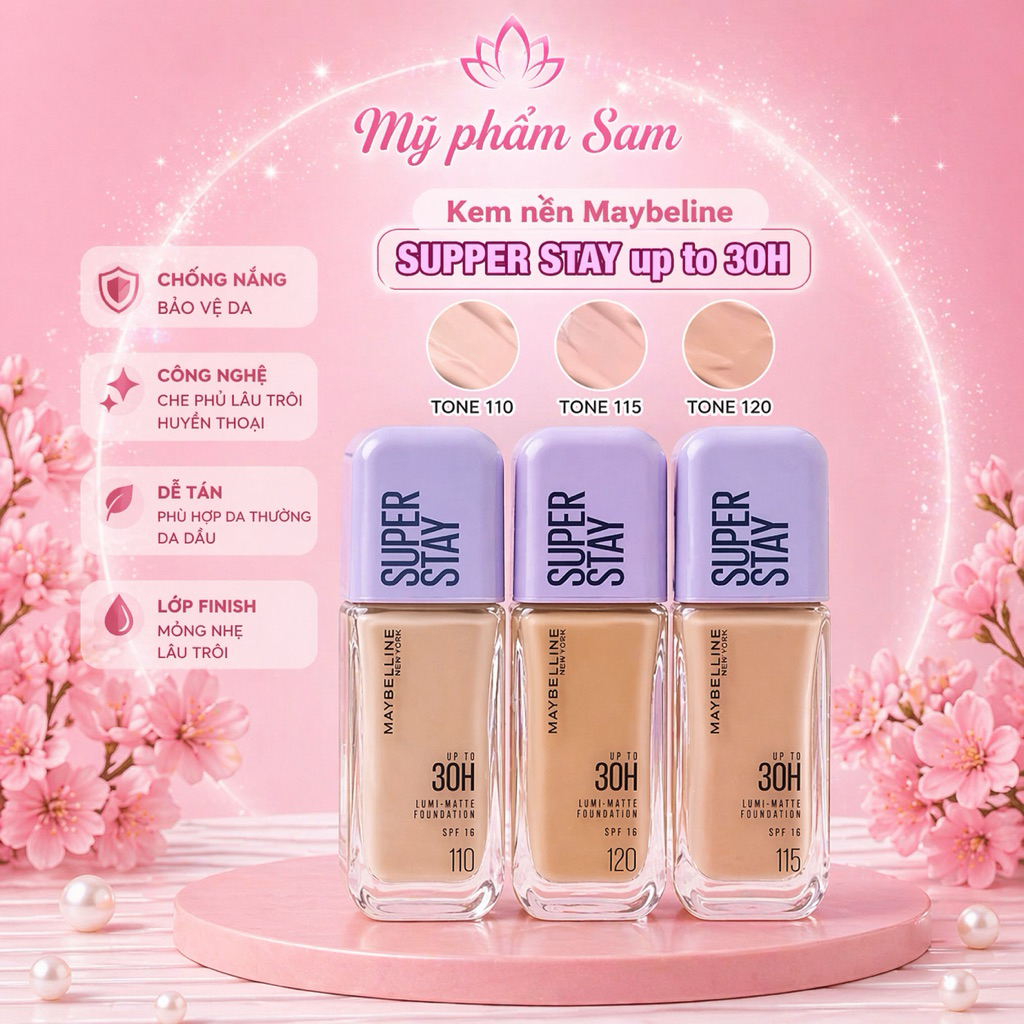 Kem Nền lâu trôi 30H Maybelline Super Stay