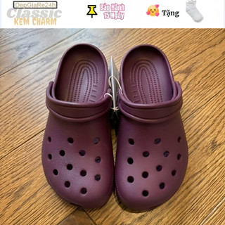 Dép Sục Clog Unisex Thời Trang (KHÔNG CHỮ) – Dép Đi Mưa Êm Chân, Không Thấm Nước, Form Rộng (Kèm Vớ + Sticker)