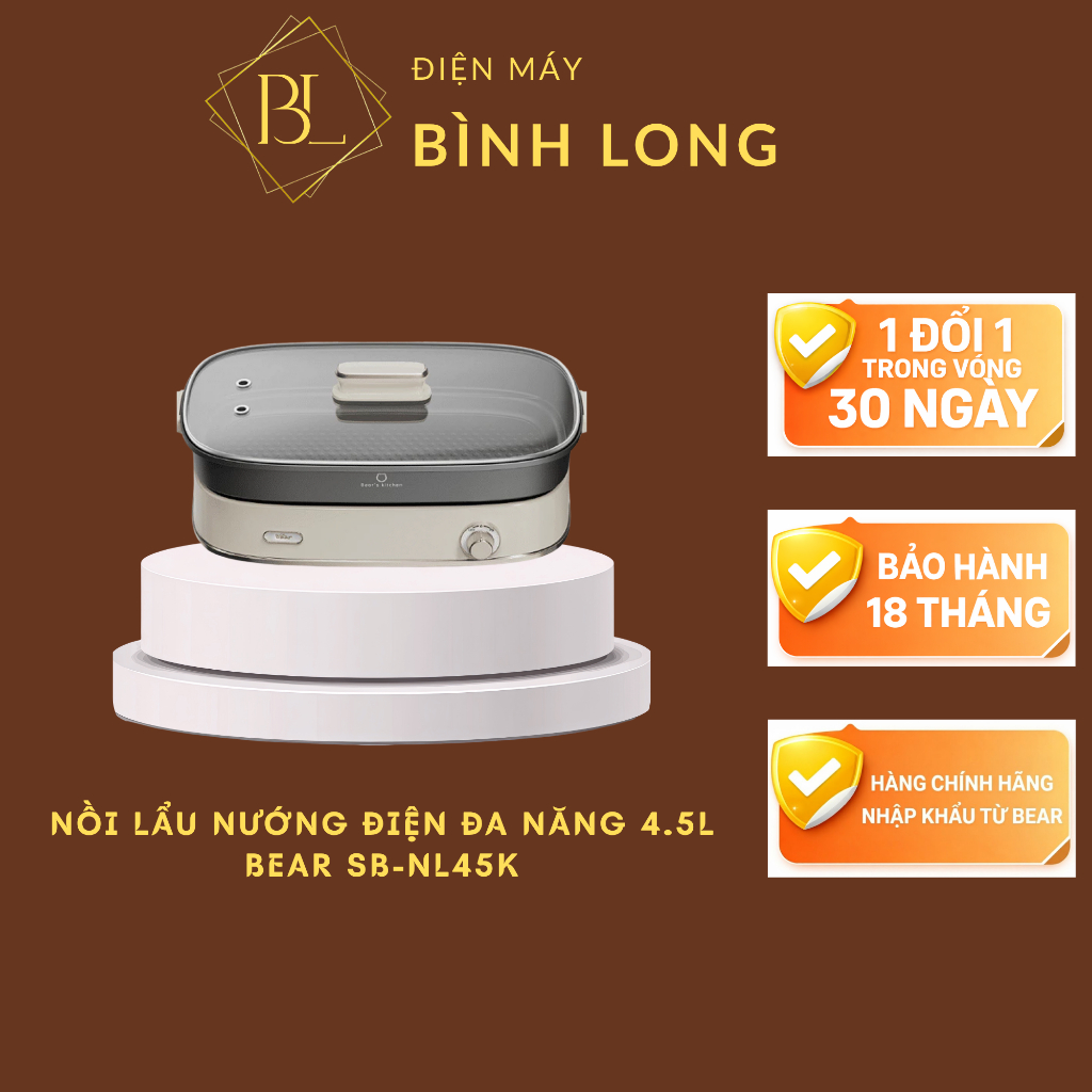 Nồi lẩu Bear 2 ngăn 4,5L SB-NL45K (Bản Quốc Tế) - Điện Máy Bình Long