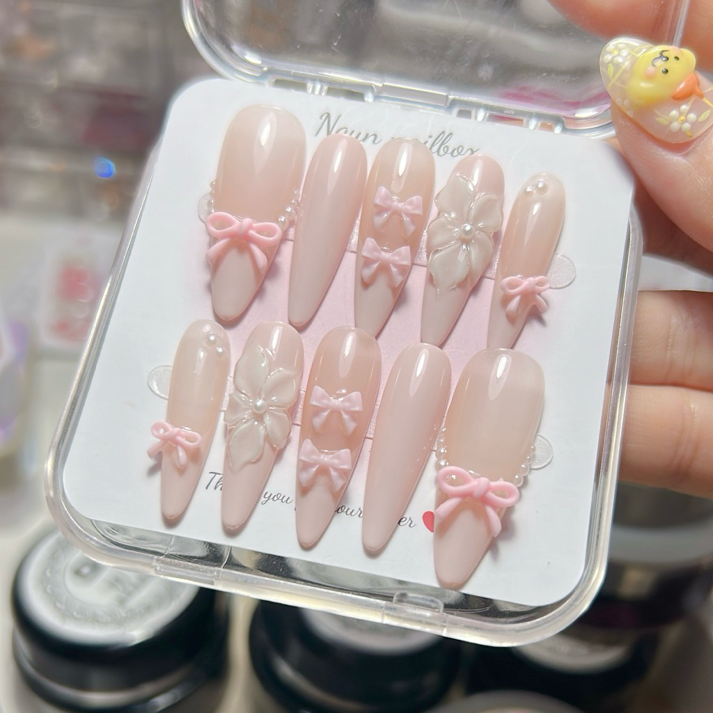 M37 Nailbox tiểu thư đính nơ-ngưn nailbox