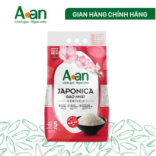 Gạo nhật japonica túi 5kg a an - hạt gạo tròn, cơm mềm dẻo