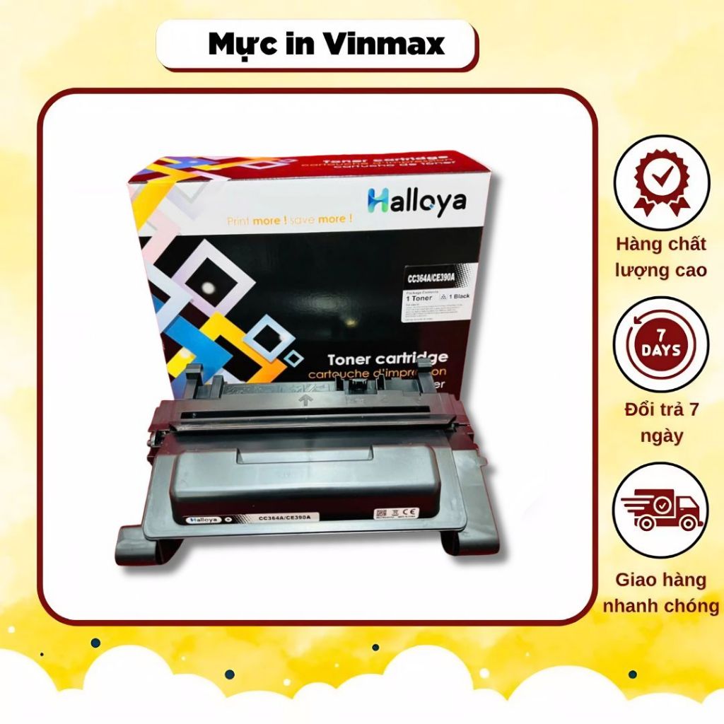 Hộp mực Halloya CC364A (64A) / CE390A (90A) cho HP LaserJet P4014 P4015 P4515 M601 M602 M603