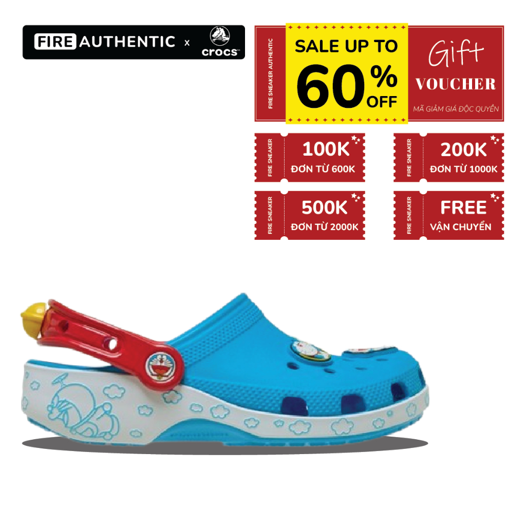 | Fire Authentic | Dép Clog Unisex Doraemon Classic Clog 'Blue'