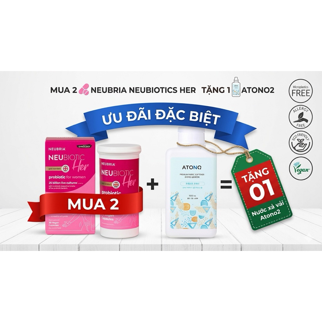 combo Men vi sinh Neubiotic Neubria và Femfresh hồng của Anh