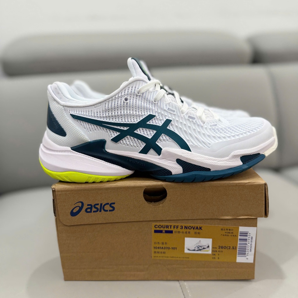 [CHU SNEAKER] Giày Thể Thao Pickleball Tennis Đế Trợ Lực ,Êm ,Ma Sát Tốt FF3 Novak Trắng Xanh ( Tăng