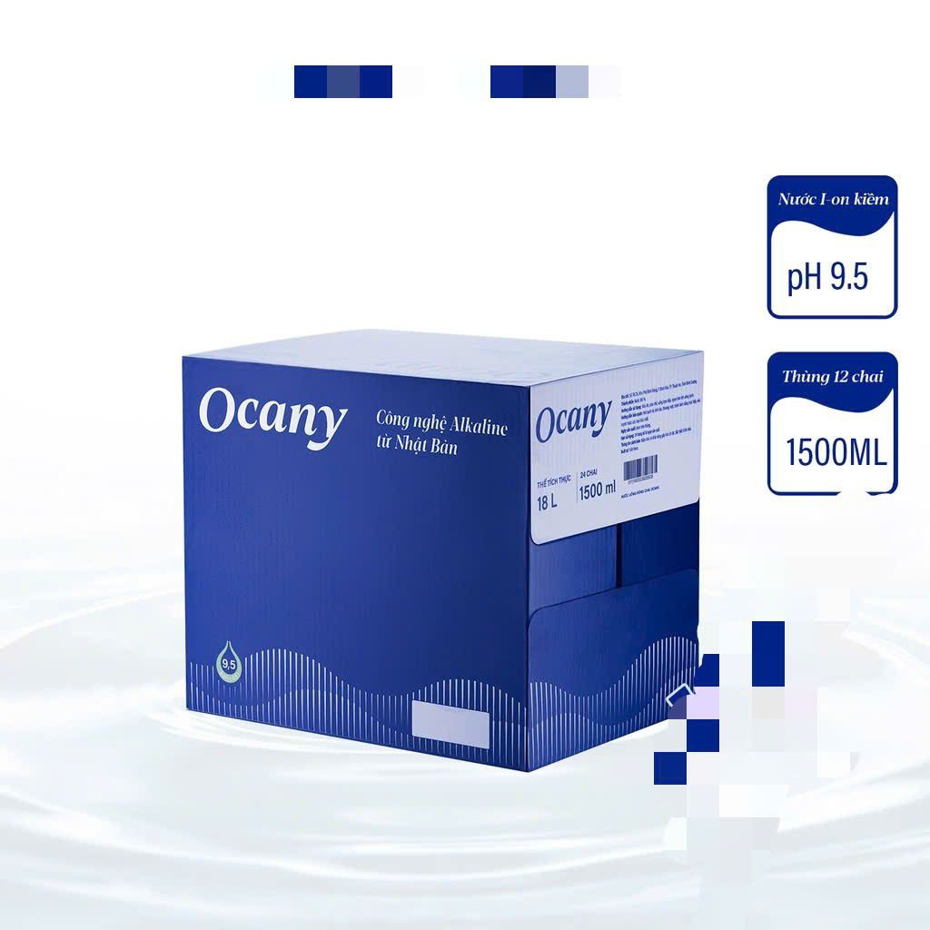 Ocany Nước I-on Kiềm thùng 12 Chai 1.5 Lít