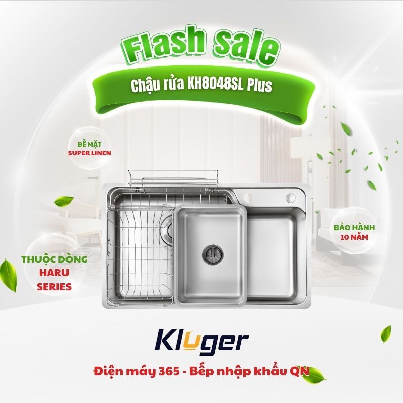 Chậu rửa chén Kluger KH8048SL Plus – TỐI GIẢN CHUẨN NHẬT – BỀN BỈ CAO CẤP – TỐI ƯU KHÔNG GIAN BẾP