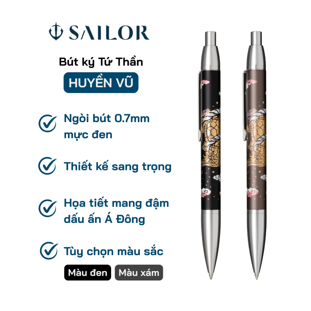 Bút bi, bút ký Sailor - Bút ký tứ thần Huyền Vũ YUBI MAKI-E SHIJIN BYAKKO