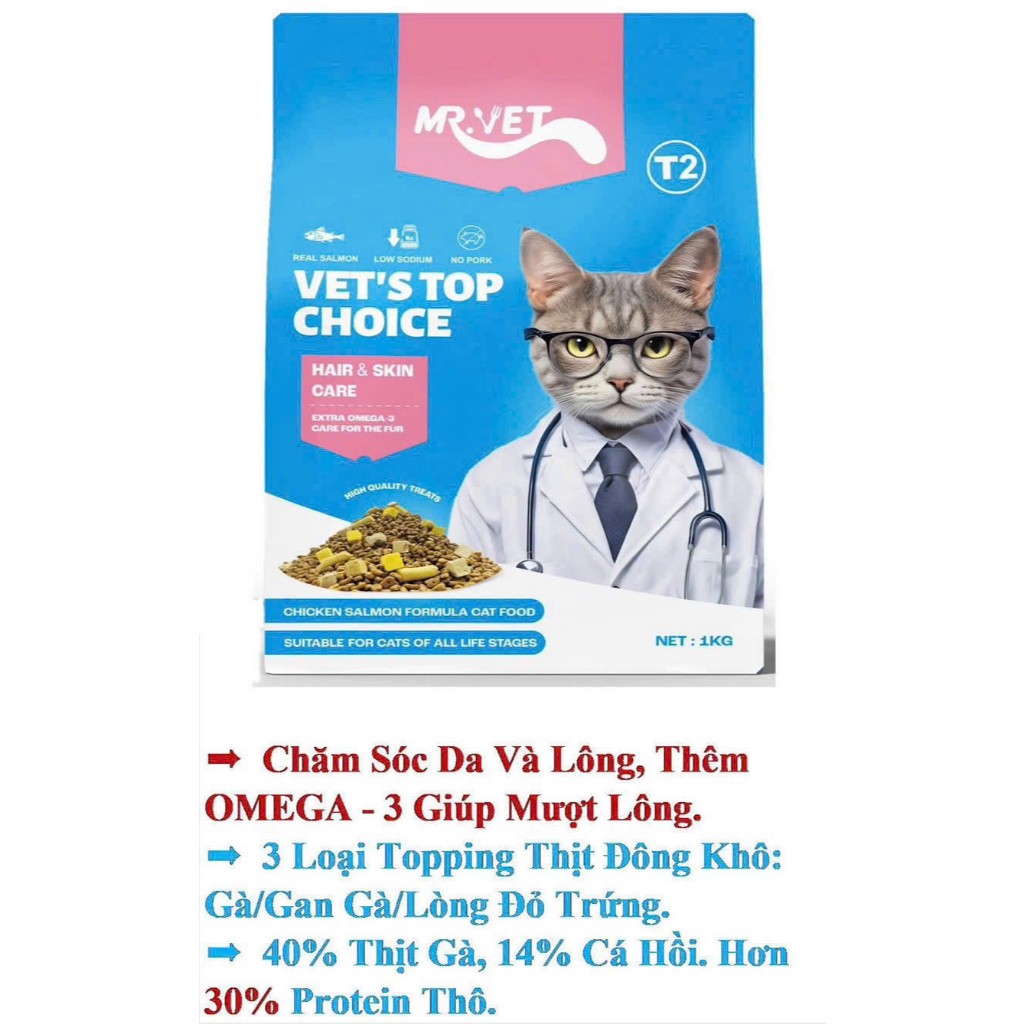 THỨC ĂN MÈO MRVET T2 1KG