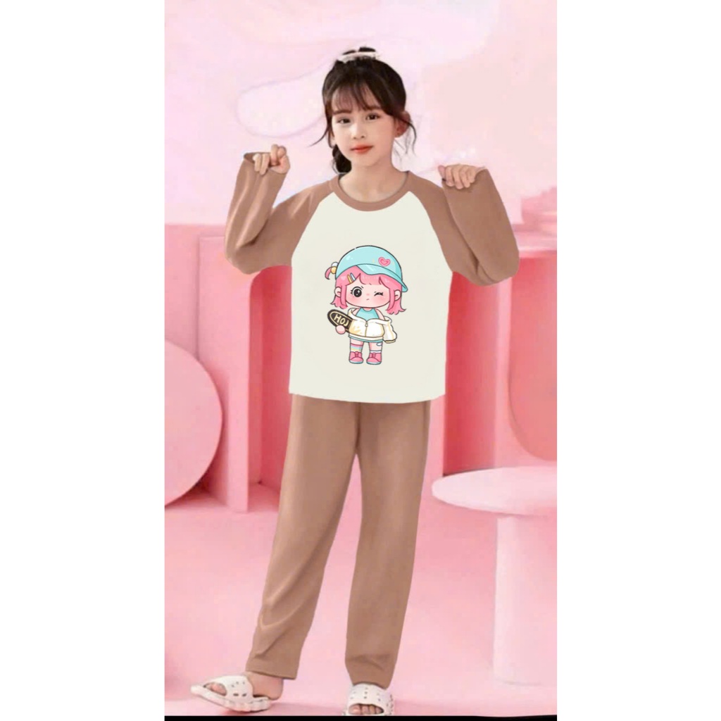 🌸 BỘ ĐỒ BÉ GÁI DÀI TAY – HÌNH CỰC ĐÁNG YÊU 🐱💕 DS725