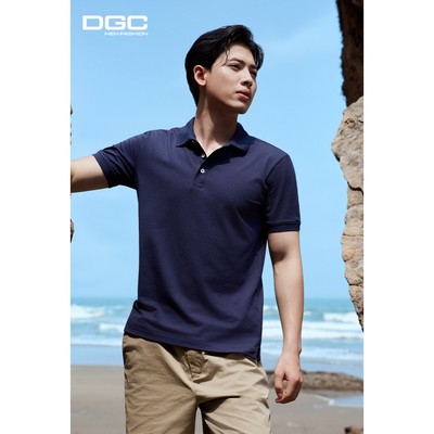 Áo polo Nam ngắn tay DGC dáng suông, xẻ sườn viền dây dệt DGC, logo ngực trái trẻ trung - SAPBF94M