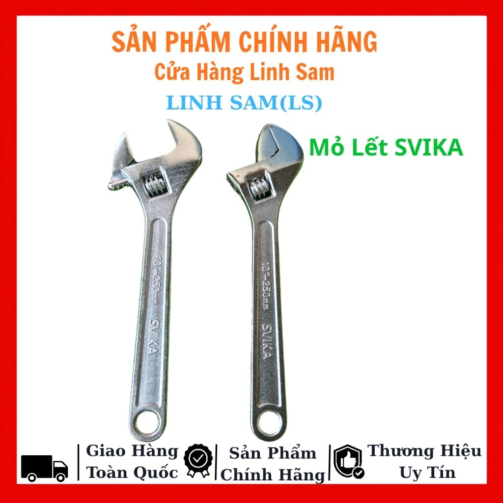 Mỏ Lết SVIKA 10"/250mm Dụng Cụ Cầm Tay Sửa Chửa Máy Móc, Tháo Vặn BuLong.