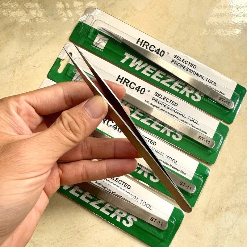 [ST-11] Nhíp Thẳng Trắng ST-11 Nhặt Lông Yến – Nhíp Inox Chính Xác Cao, Dụng Cụ Làm Yến Tại Nhà