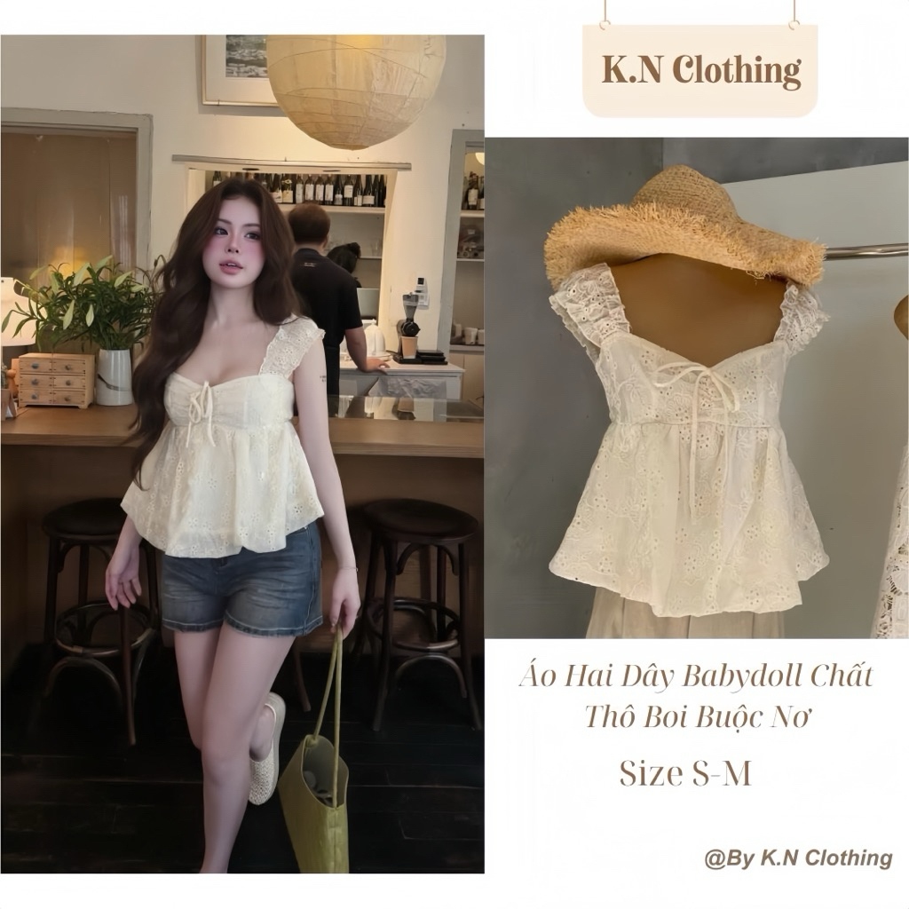 Áo Hai Dây Babydoll Chất Thô Boi Buộc Nơ – Áo 2 Dây Tiểu Thư Vintage Hàn Quốc Siêu Xinh | BigBuy360 - bigbuy360.vn