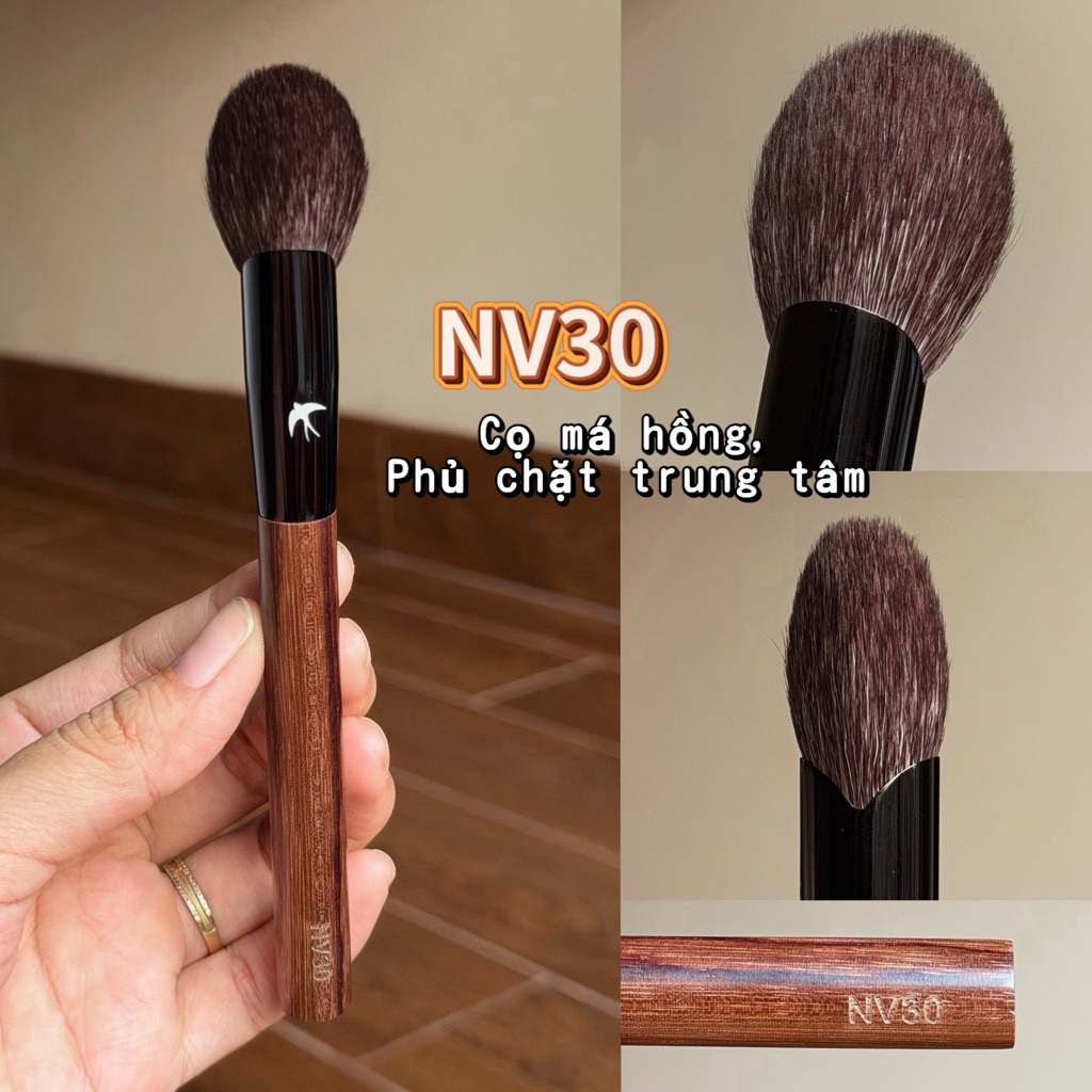 Cọ đa di năng đánh má hồng phấn, highlight , phủ trung tâm dạng chặt mã số NV30