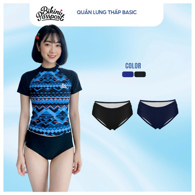 Quần bơi nữ lưng thấp sexy fit dáng đi biển - Bikini Passport - BSV134_BL