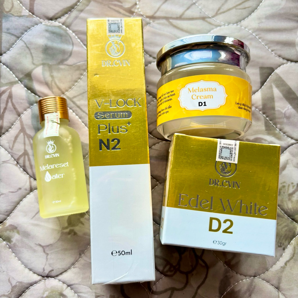 Bộ dưỡng trắng chuyên sâu 4sp : Serum Plus + ức chế nám + Kem d1 + kem d2