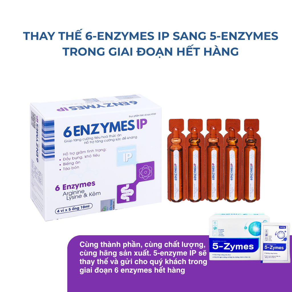 6 ENZYMES IP - Tăng cường tiêu hoá thức ăn và tăng sức đề kháng cho bé