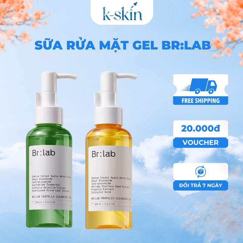Sữa Rửa Mặt Gel BR:LAB Hàn Quốc Dịu Nhẹ, Da Nhạy Cảm 120ml