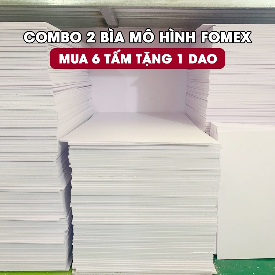 Combo 2 Tấm Fomex, Tấm bìa Fomex trắng 3mm, 5mm, 8mm - Fomex loại 1 - Bìa dầy, cứng, không ngấm nước
