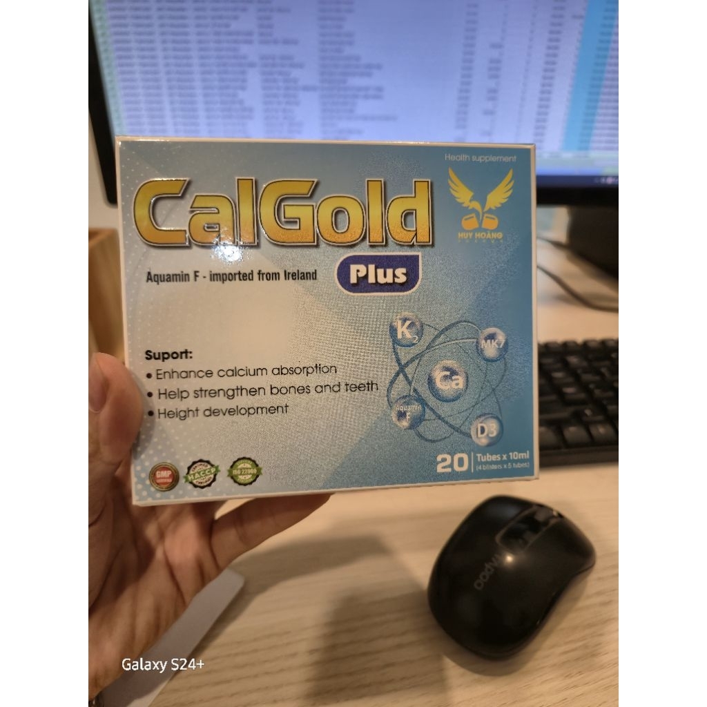 CalGold Plus Aquamin F nhập khẩu Ireland – Canxi D3 K2 MK7 hỗ trợ xuông chắc khỏe, 20 ống x 10ml