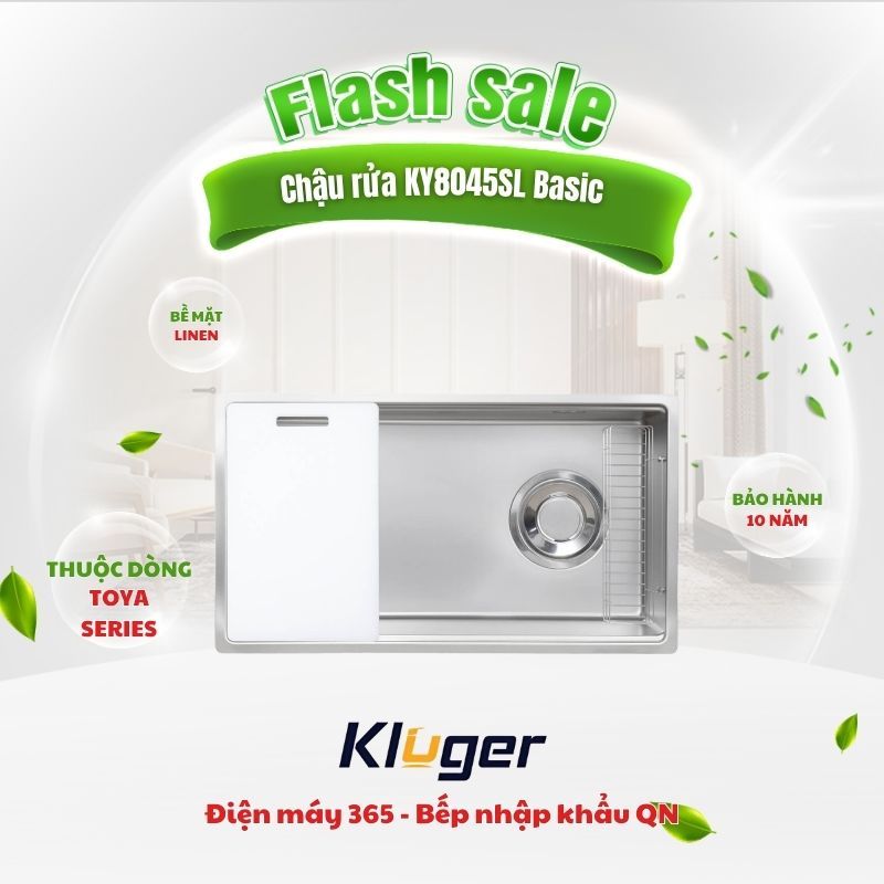 Chậu rửa chén Kluger KY8045SL – THIẾT KẾ LỆCH THÔNG MINH – TỐI ƯU KHÔNG GIAN – CHUẨN BẾP HIỆN ĐẠI