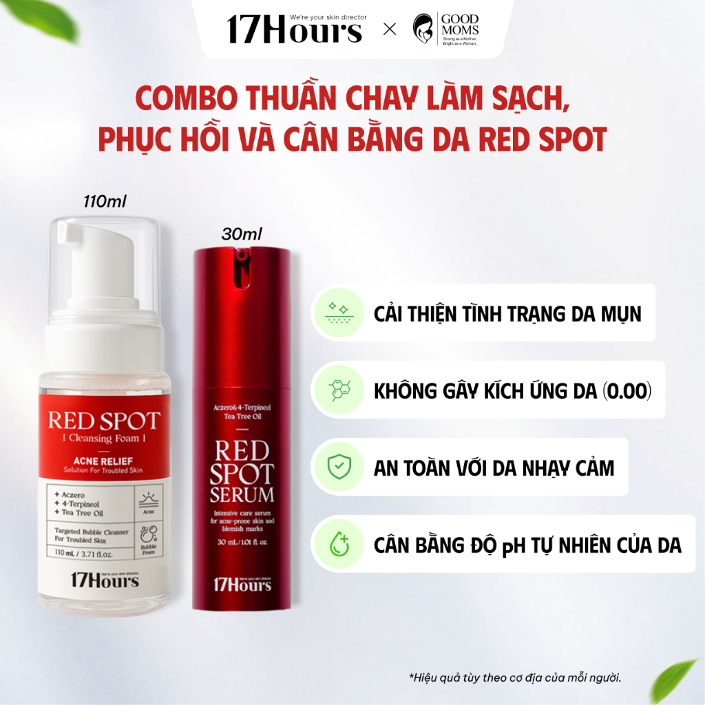 [COMBO TIẾT KIỆM 10%] SRM dành cho da mụn 110ml & Serum làm dịu da Công Nghệ Aczero 4-Terpineol 30ml