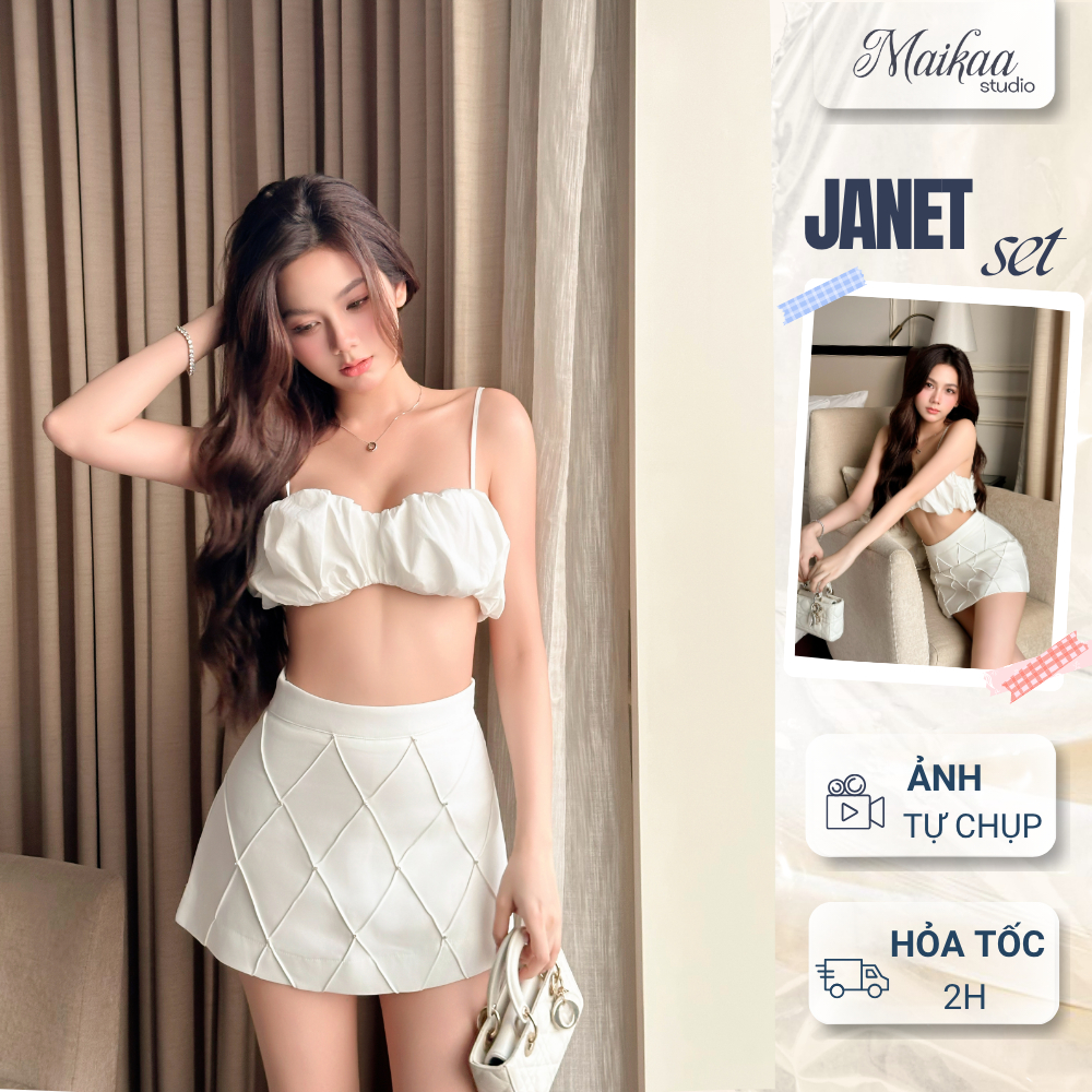 Maikaa Studio - set áo cúp ngực và chân váy đính đá - Janet Set