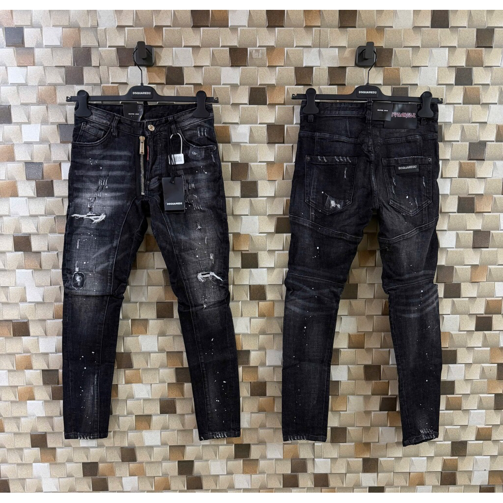 Quần jean nam DSQ xám fom biker hàng Quảng Châu
