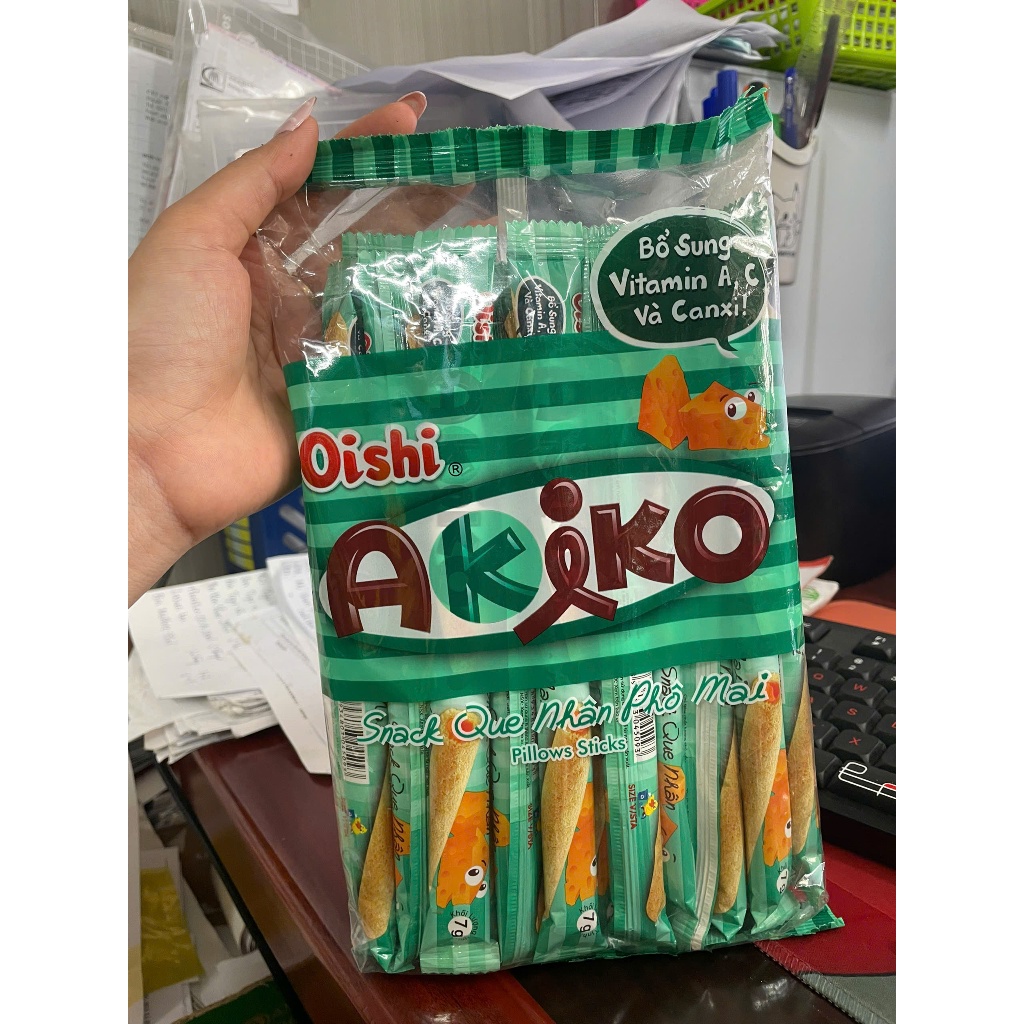 Akiko Snack Que Nhân Phô Mai Túi 140g (7g x 20gói)