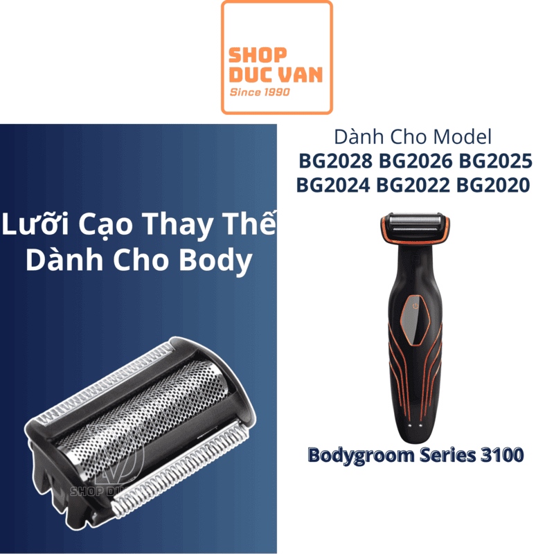 Đầu Lưới Cạo Thay Thế Philips Bodygroom Series 3100 Dùng Cho BG2028 BG2026 BG2025 BG2024 BG2022 BG20