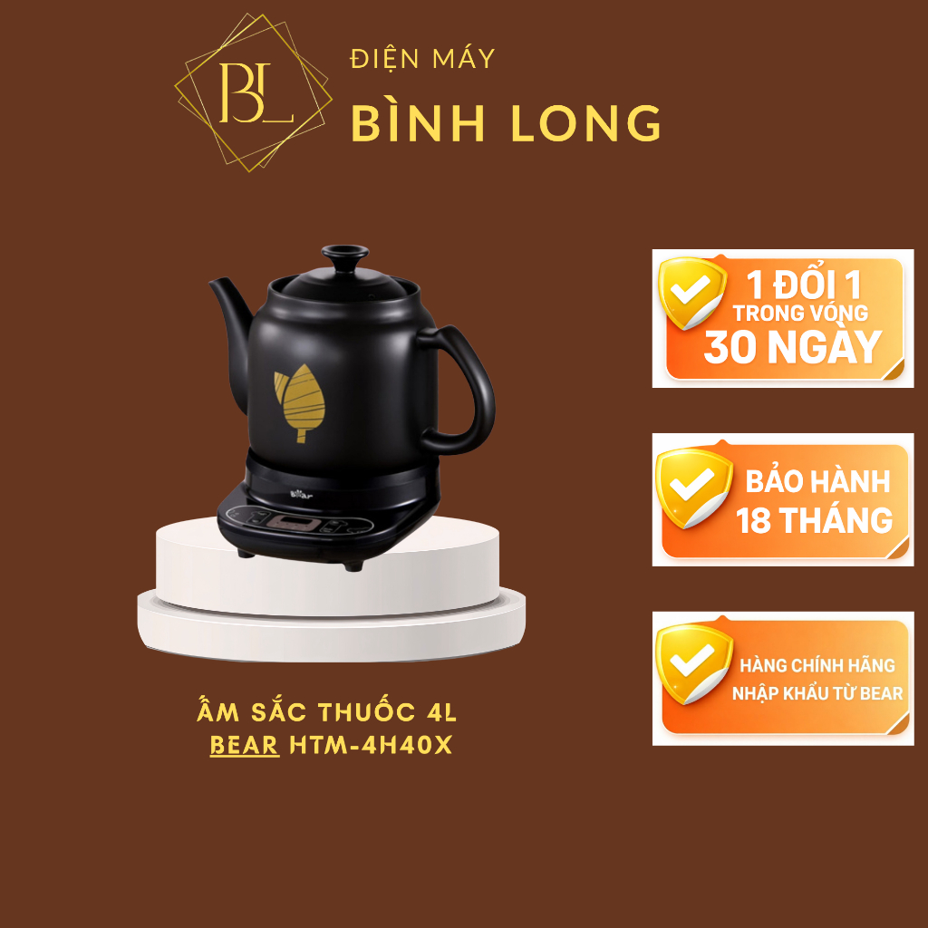 Ấm sắc thuốc Bear 4L HTM-4H40X (Tiếng Việt) - Điện Máy Bình Long