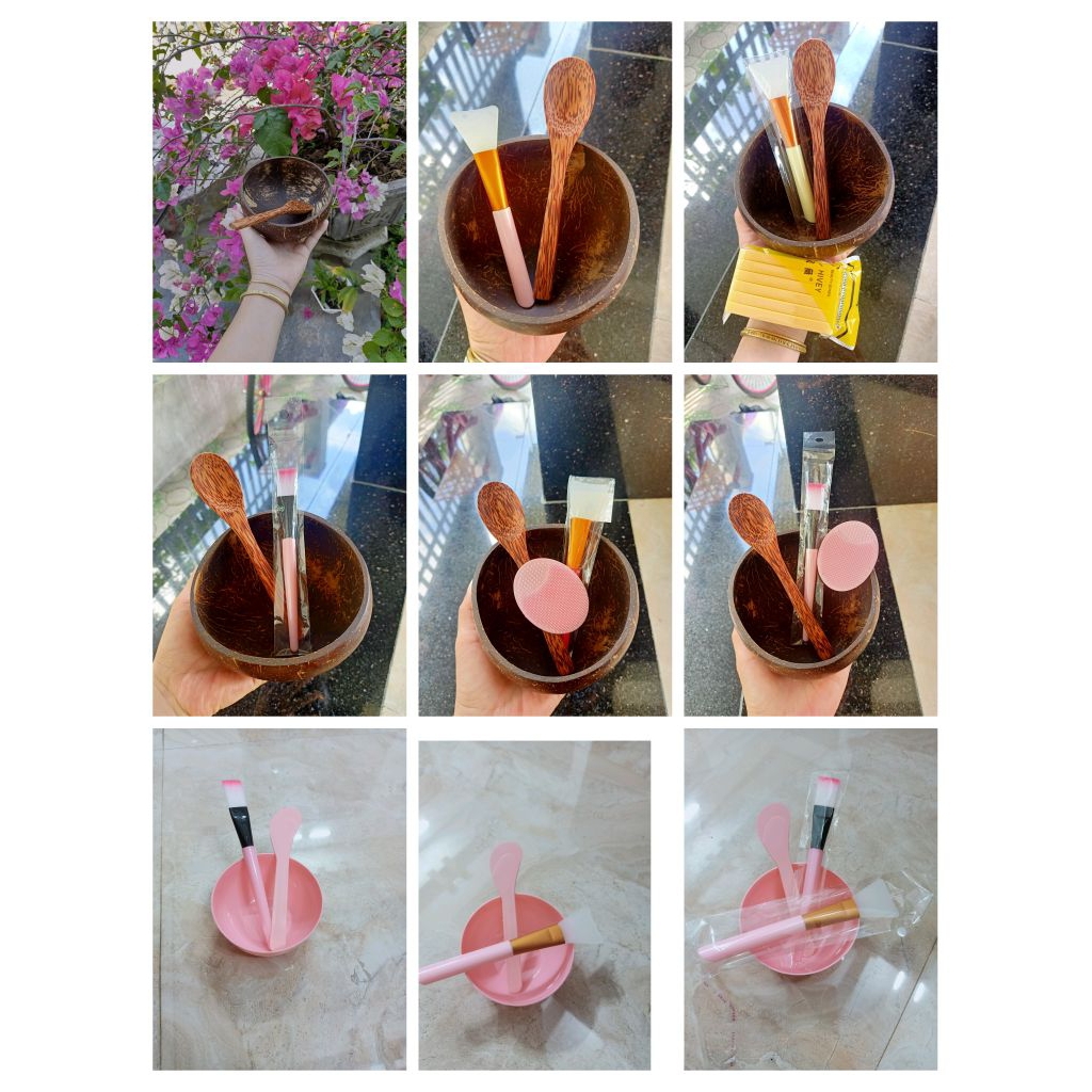 combo bát gáo dừa+muỗng gỗ dừa