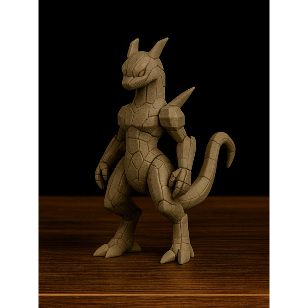 Mô Hình Mewtwo Low-Poly In 3D – Figure Trang Trí/Quà Tặng Fan Pokémon